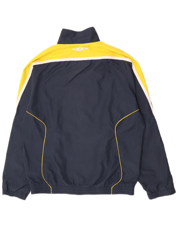 Umbro Mens Tracksuit Top Jacket XL Navy Blue Colourblock Polyester