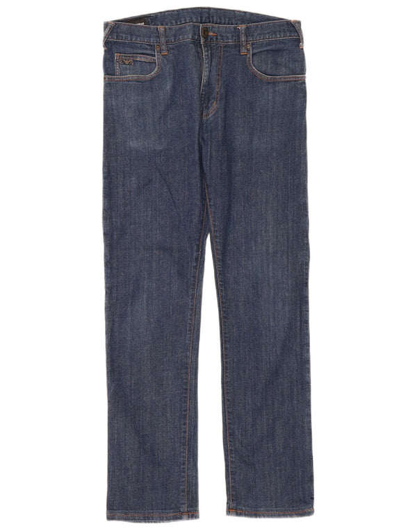 Мужские прямые джинсы Emporio Armani W32 L32 синие, хлопок