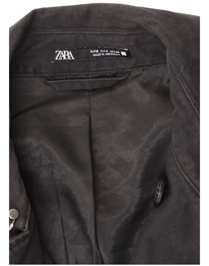Мужской тренч Zara UK 36, маленький черный
