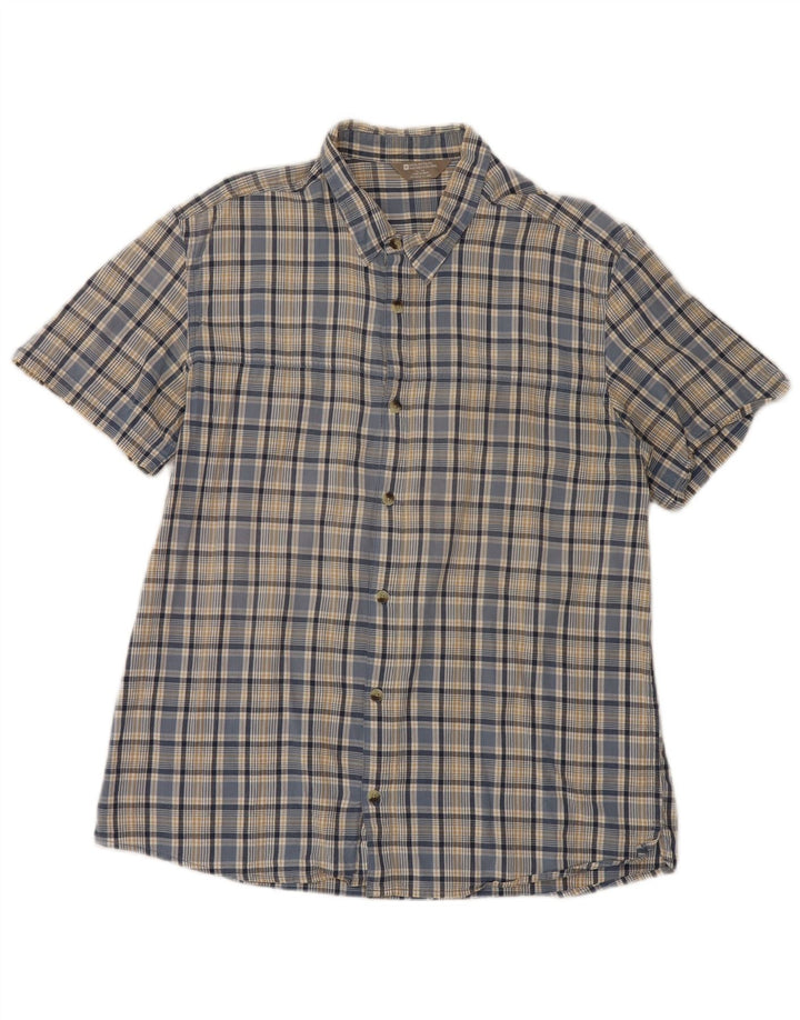 Мужская рубашка с коротким рукавом Mountain Warehouse, XL, синяя клетка, хлопок