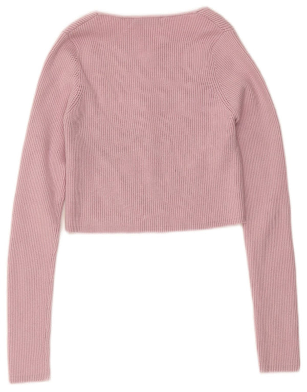 Женский укороченный кардиган Zara UK 8, маленький розовый нейлон