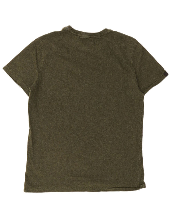 Superdry Mens Graphic T-Shirt Top Large Khaki Cotton