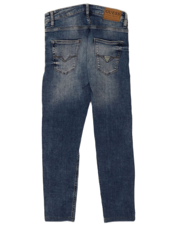 Женские потертые суперскинни Guess Chris W28 L26, синий хлопок