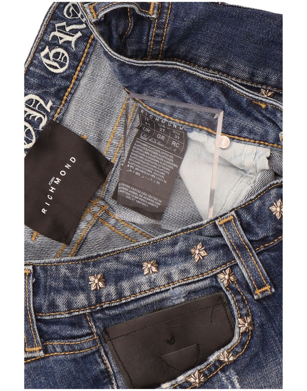 Женские джинсовые шорты Richmond UK 9, маленькие W26, темно-синие, хлопковые