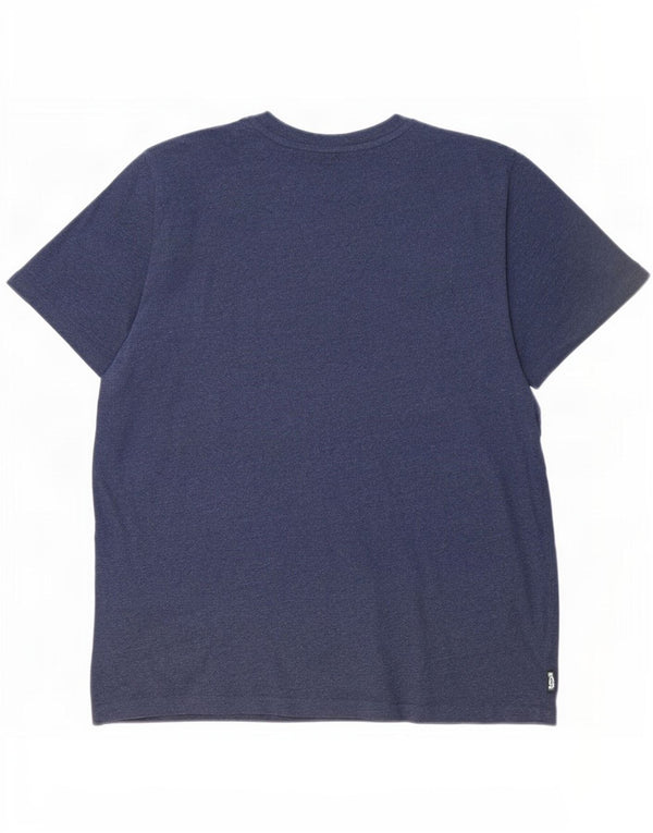 Мужская футболка с рисунком Superdry, топ 2XL, синяя, хлопок с цветными блоками