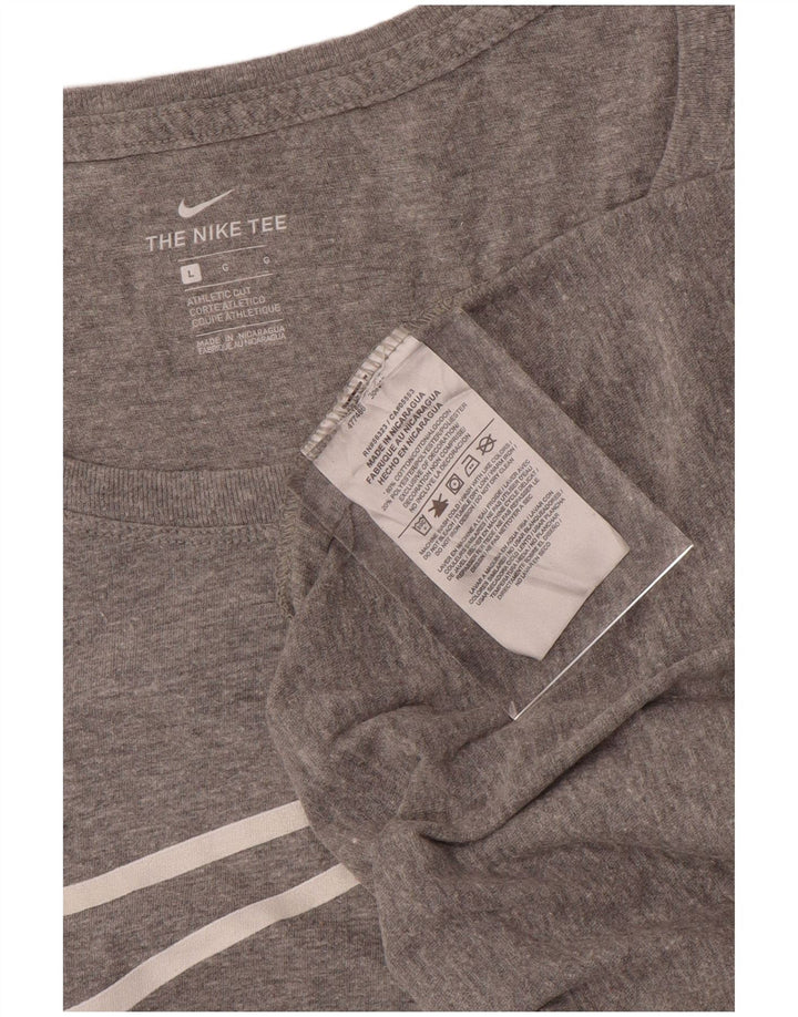 Женская футболка спортивного кроя с рисунком NIKE Top UK 16, большая серая в крапинку