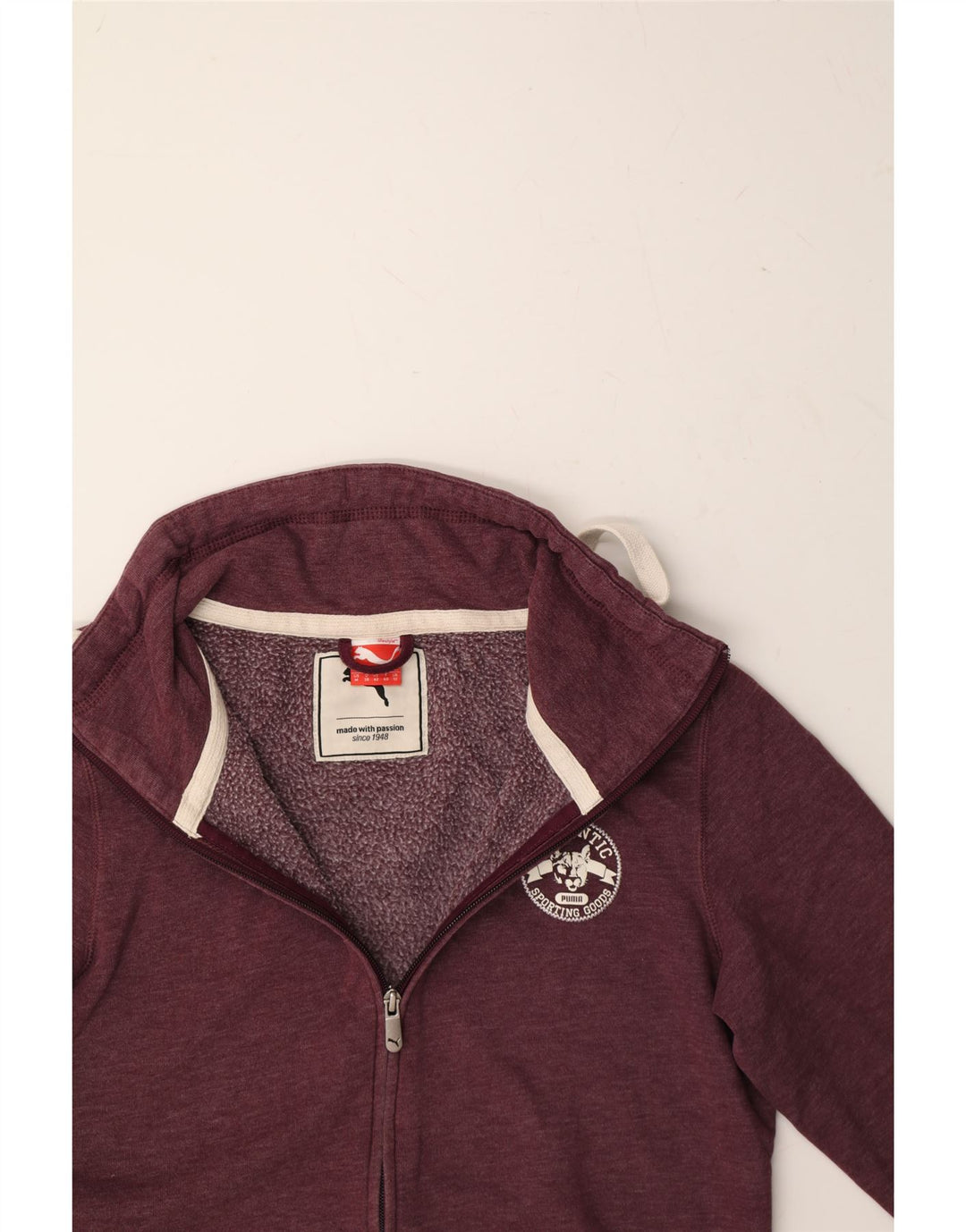 PUMA Womens Tracksuit Top Jacket UK 12 Medium Burgundy Vintage Puma and Second-Hand Puma from Messina Hembry 