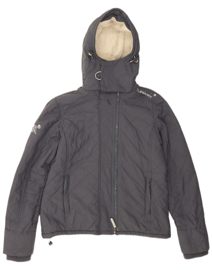 Женская ветровка с капюшоном Superdry UK 40, большая серая