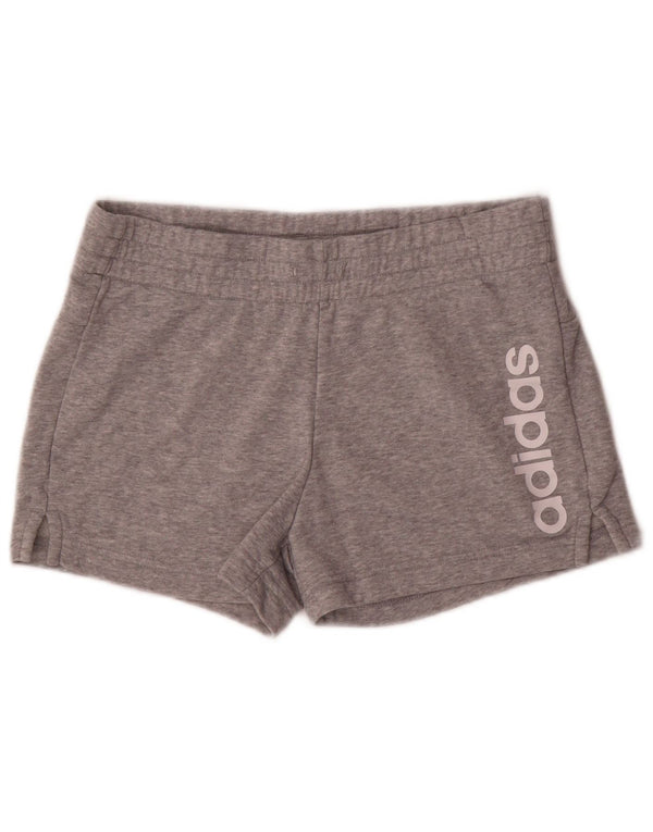 Женские спортивные шорты Adidas с графическим рисунком UK 8/10, маленькие серые, хлопковые