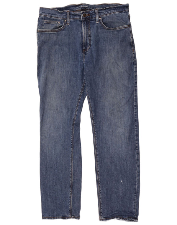 Мужские прямые джинсы Marks & Spencer W34 L29 синие, хлопок