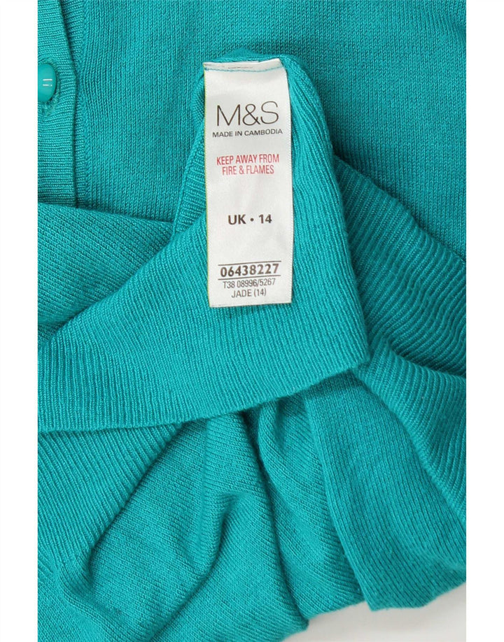 Женский кардиган Marks & Spencer UK 14, большой бирюзовый вискоза