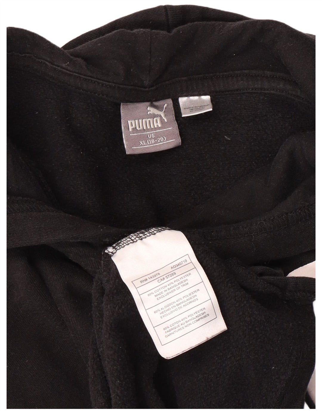 Джемпер с капюшоном Puma для мальчиков 13–14 лет, черный, хлопок, размер XL