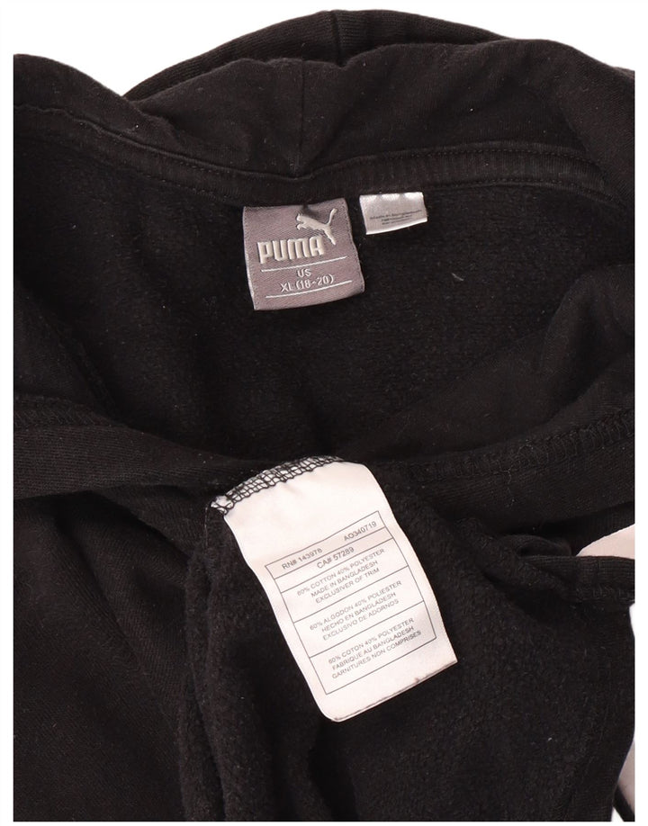 Джемпер с капюшоном Puma для мальчиков 13–14 лет, черный, хлопок, размер XL