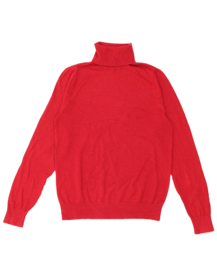 Женский джемпер с высоким воротником Massimo Dutti, размер UK 10, маленький, красный, шерсть