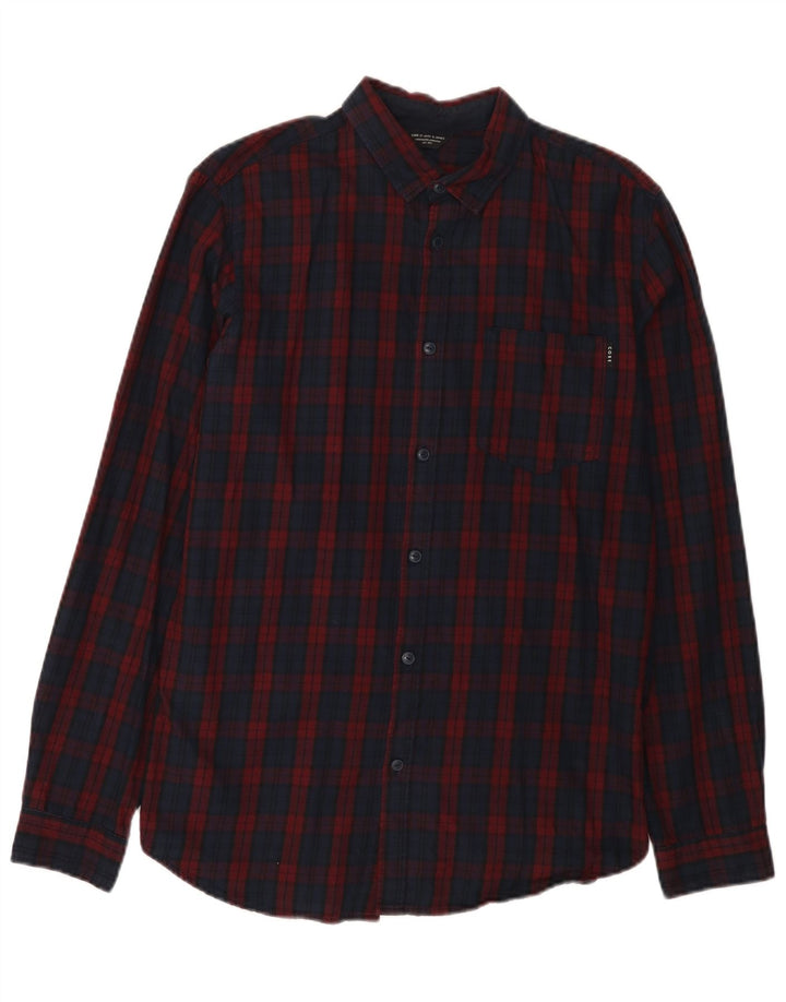 Мужская фланелевая рубашка Jack & Jones среднего размера, темно-синяя клетка, хлопок