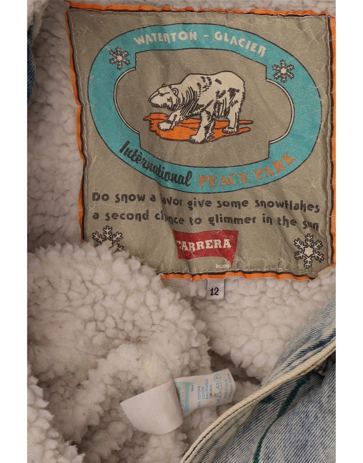 CARRERA Джинсовая куртка из шерпы для мальчиков 11-12 лет, синяя, хлопок