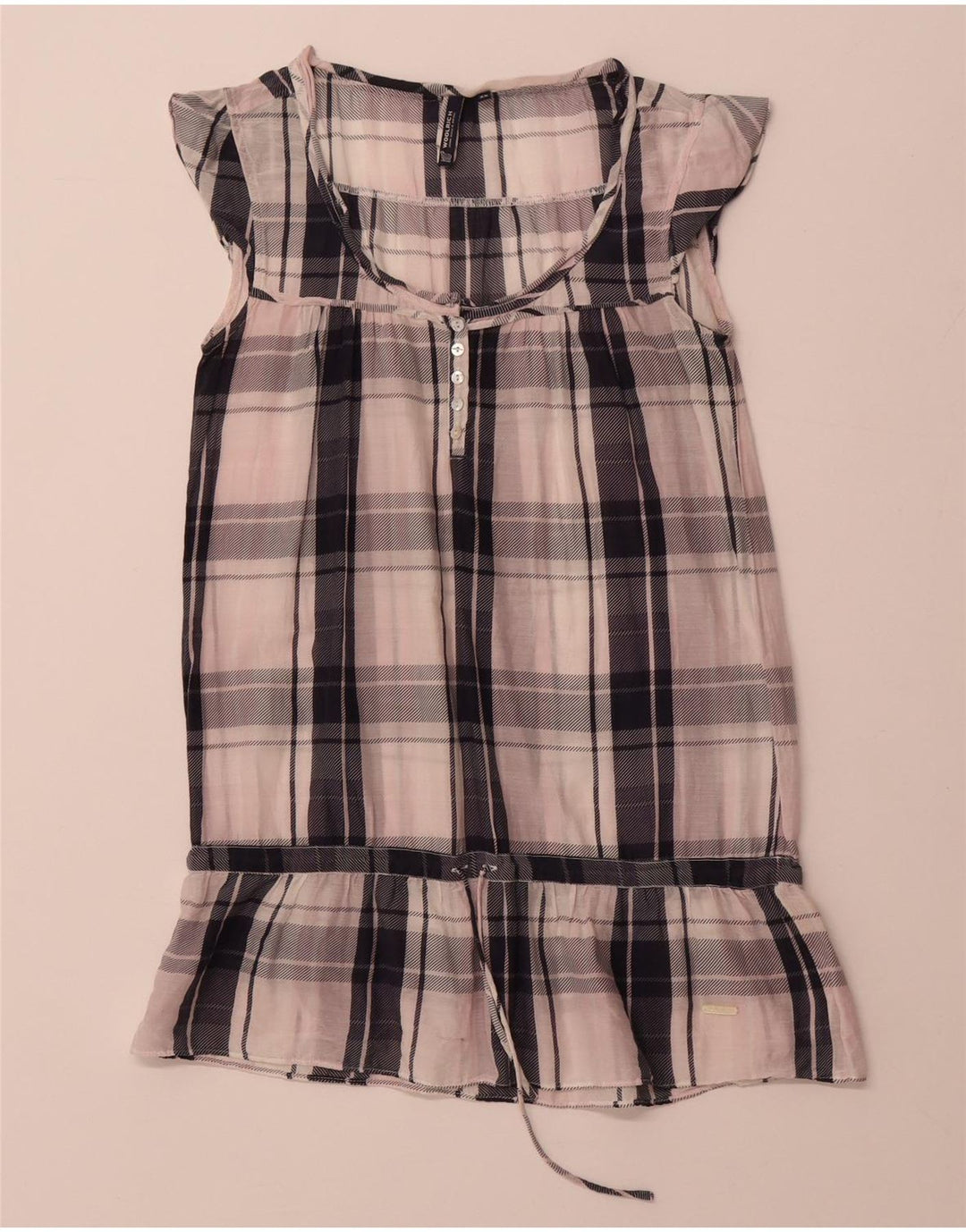 WOOLRICH Женская блузка-туника Top UK 6 XS, хлопок в белую клетку