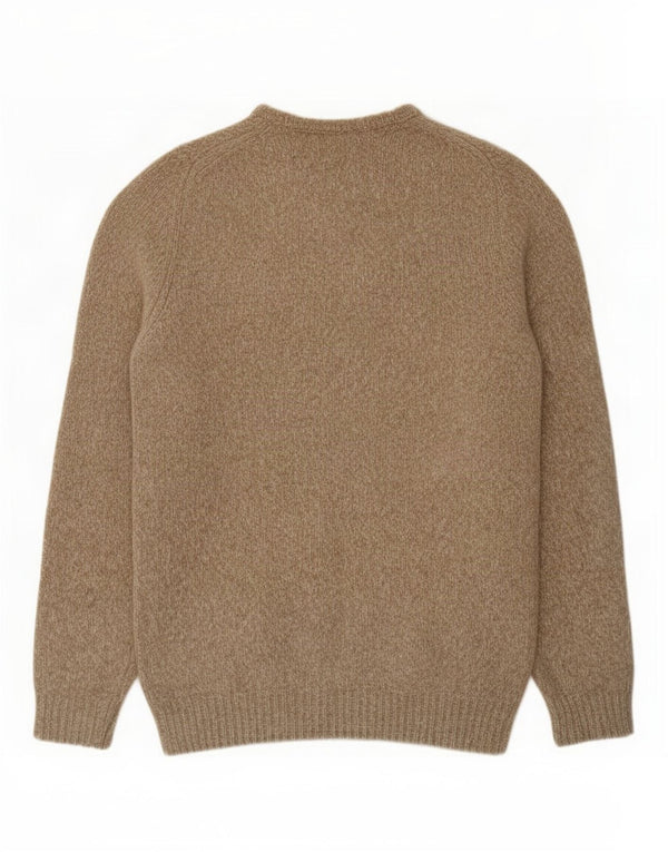 Мужской свитер с вырезом лодочкой Massimo Dutti XL, бежевый в крапинку