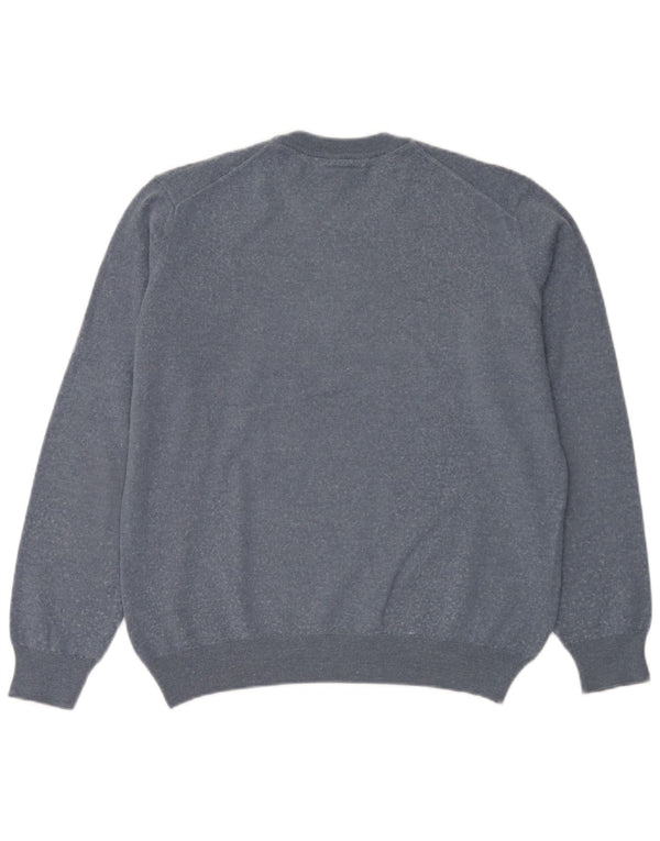 Мужской свитер Lacoste Classic Fit с круглым вырезом, размер 6 XL, синяя шерсть