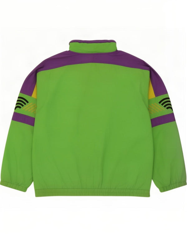 Brugi Mens Loose Fit Tracksuit Top Jacket Large Green Colourblock Polyester