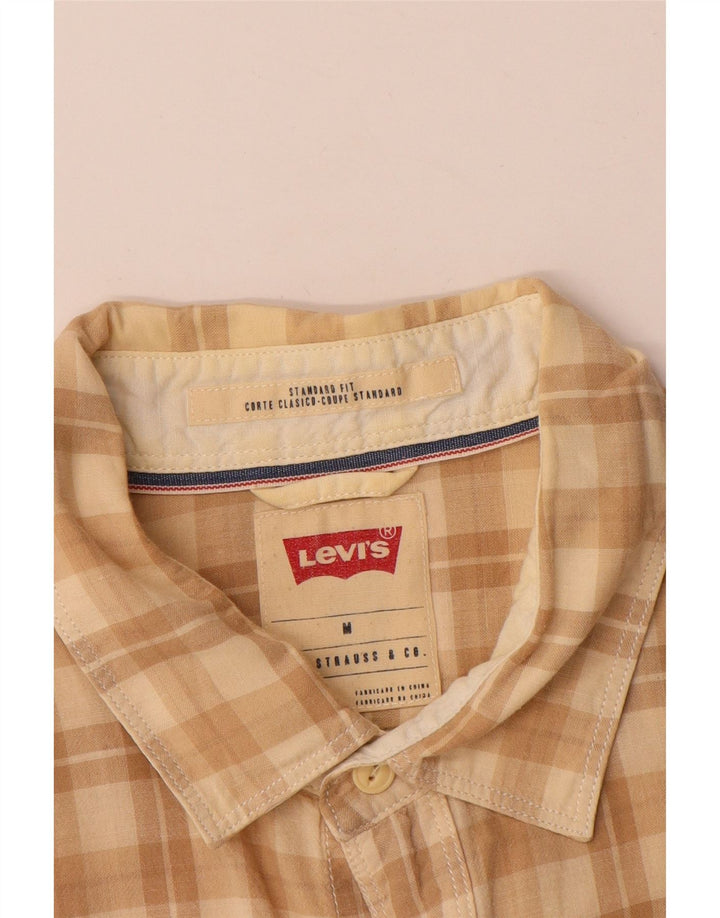 Мужская рубашка стандартного кроя с коротким рукавом Levi's, средняя, бежевая клетка