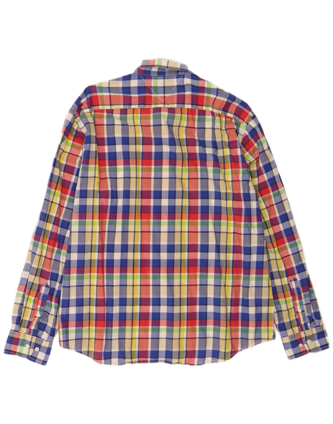 Tommy Hilfiger Мужская рубашка индивидуального кроя 2XL в разноцветную клетку из хлопка