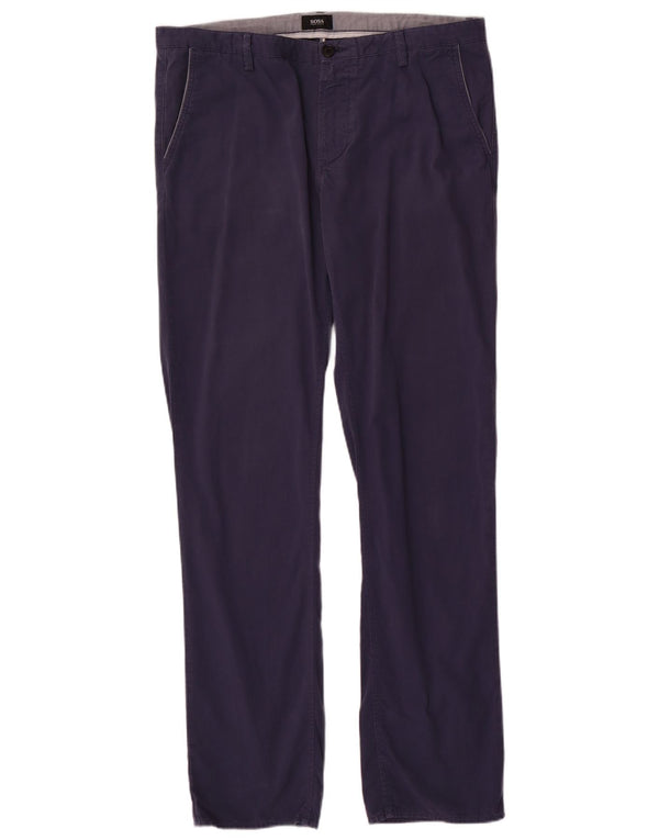 Мужские прямые брюки-чиносы Hugo Boss IT 52 XL W36 L32 Темно-синие, хлопок