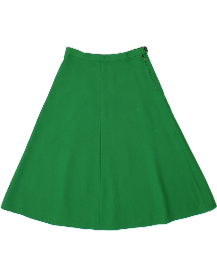 VINTAGE Womens A-Line Skirt W26 Small Green Vintage Vintage and Second-Hand Vintage from Messina Hembry 
