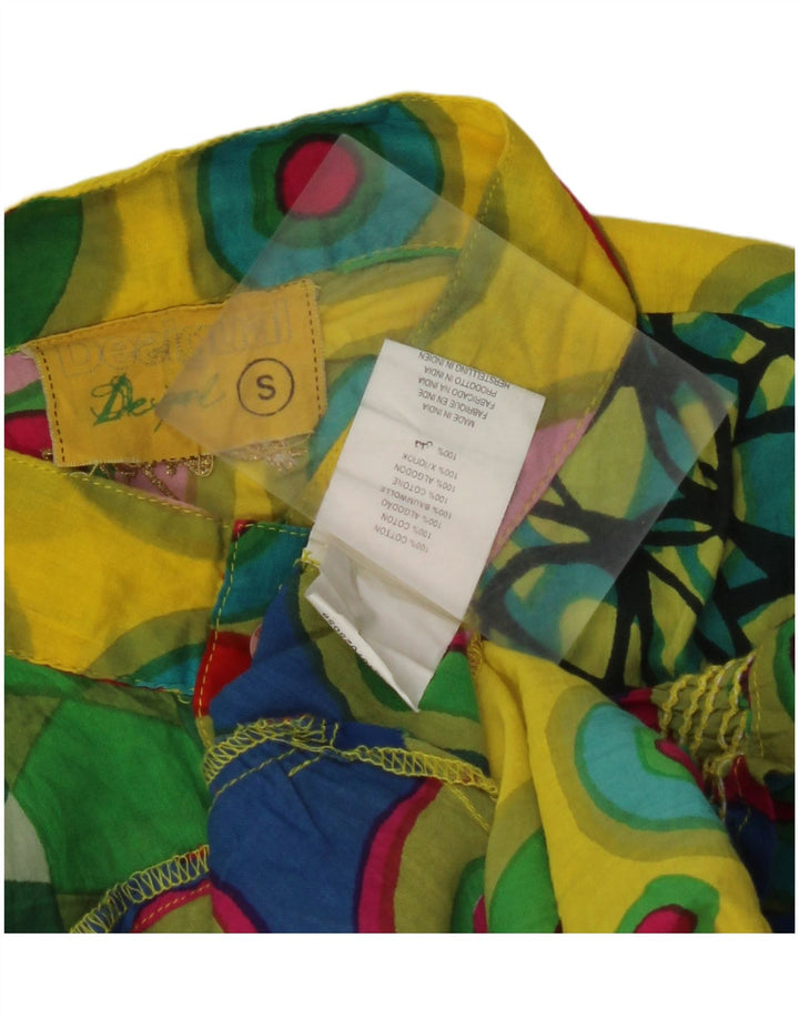 Женская блузка DESIGUAL Top UK 10, маленький разноцветный хлопок с геометрическим узором