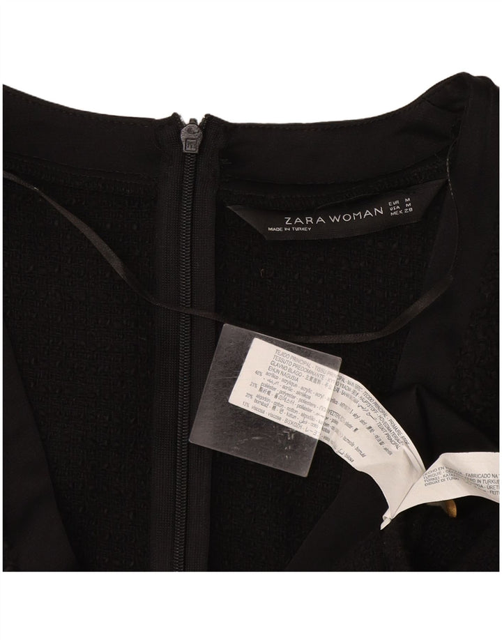 Женское платье прямого кроя Zara UK 12, средний черный акрил