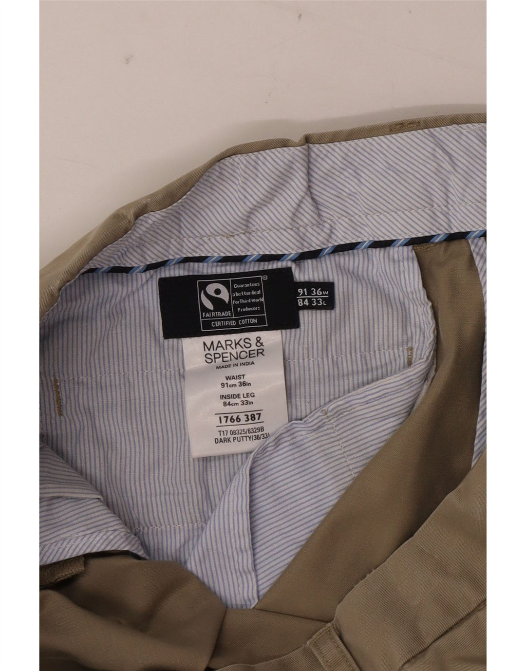 Мужские костюмные брюки Marks & Spencer W36 L33 бежевые, хлопок