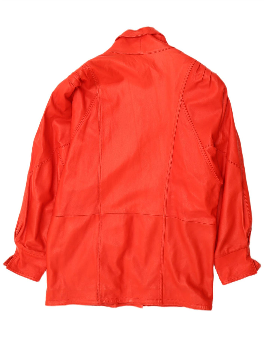 Винтажное женское кожаное пальто оверсайз UK 18 XL, красное