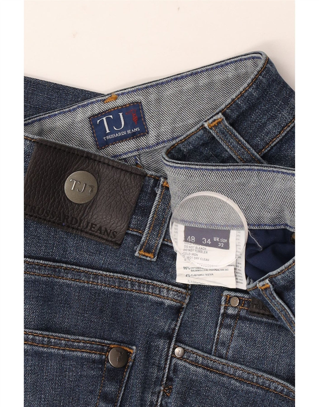 Мужские прямые джинсы Trussardi W32 L28 синие, хлопок