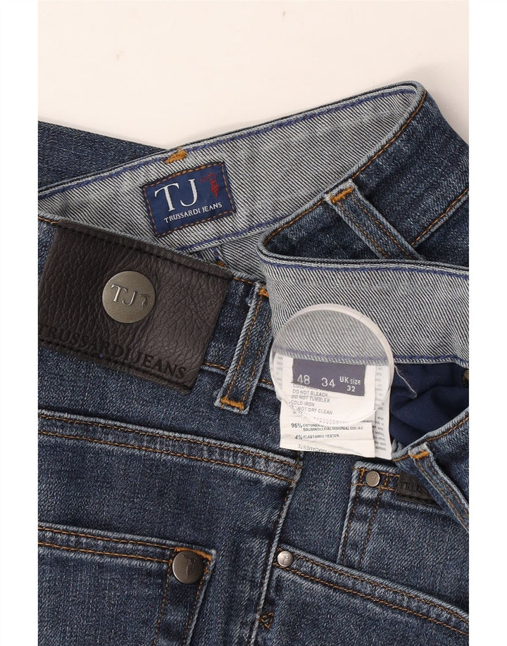 Мужские прямые джинсы Trussardi W32 L28 синие, хлопок