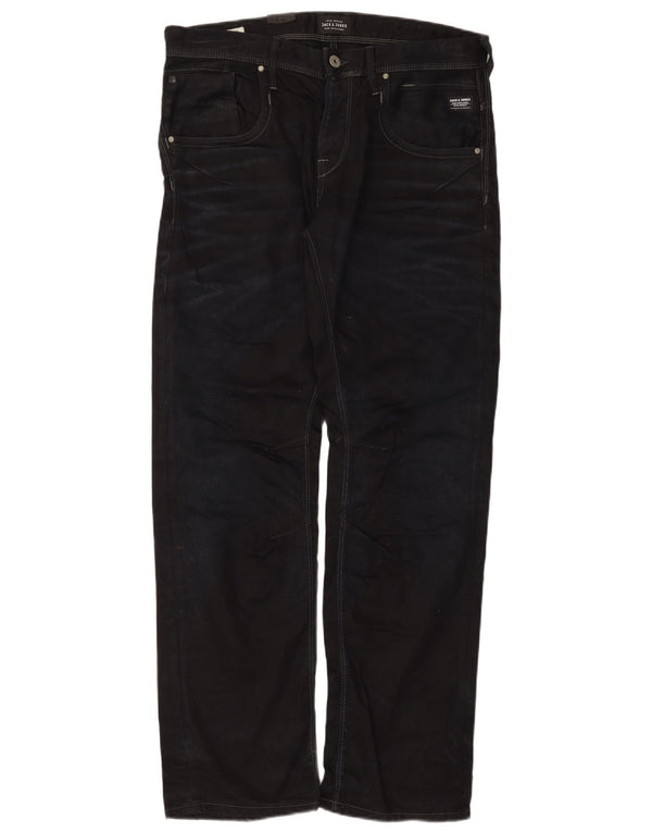 Мужские прямые джинсы Jack & Jones W34 L34 темно-синие, хлопок