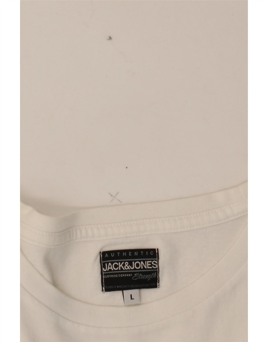 JACK & JONES Mens Graphic T-Shirt Top Large White Cotton Vintage Jack & Jones and Second-Hand Jack & Jones from Messina Hembry 