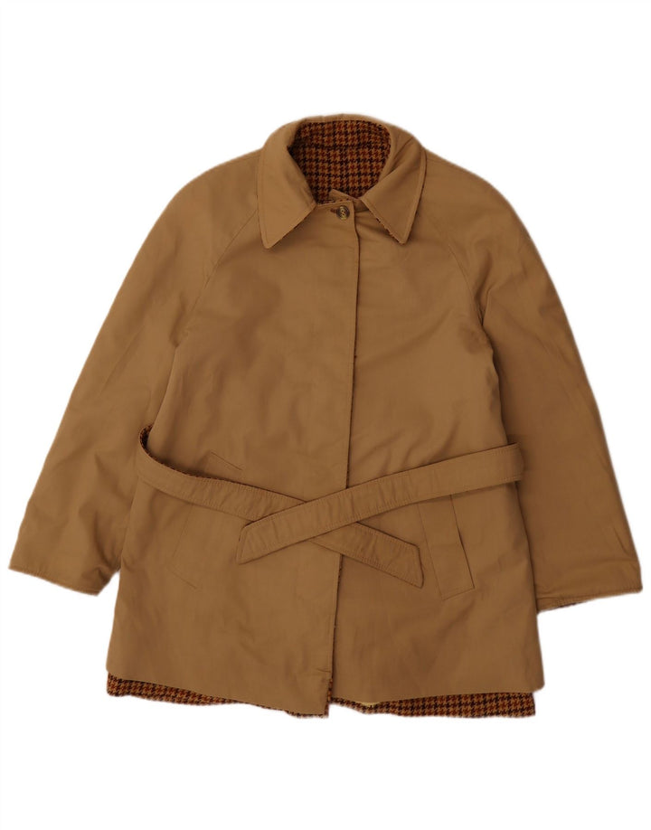 Женское двустороннее пальто BALLARINI UK 10, маленькое коричневое с узором «гусиные лапки»