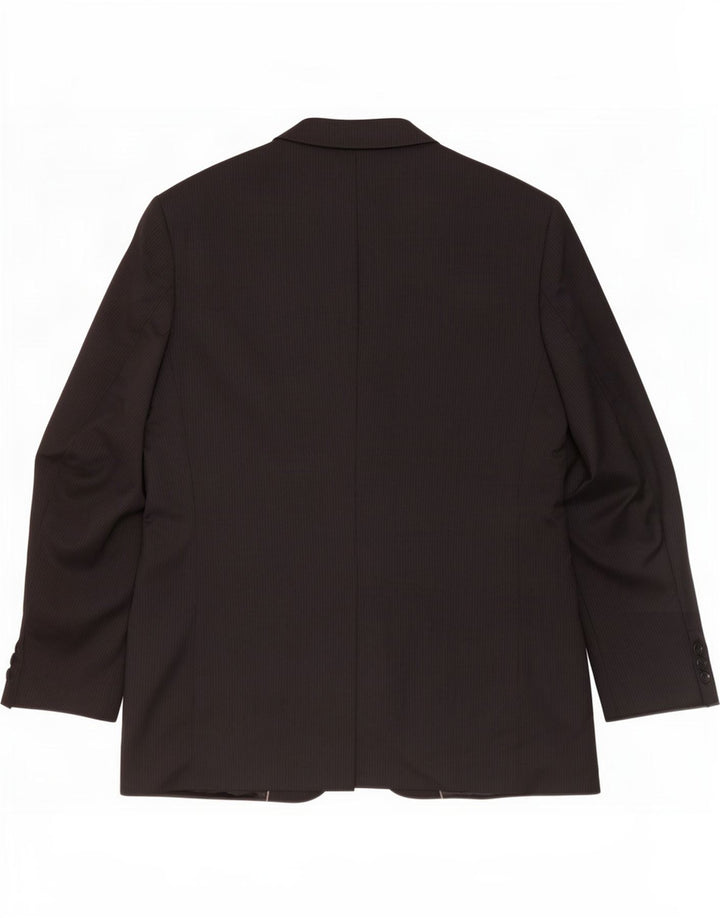 Мужской пиджак Marks & Spencer с 3 пуговицами, Великобритания, 44 XL, черный, шерстяной в тонкую полоску