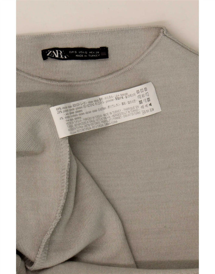 Женское облегающее платье Zara UK 8, маленькое серое, вискоза