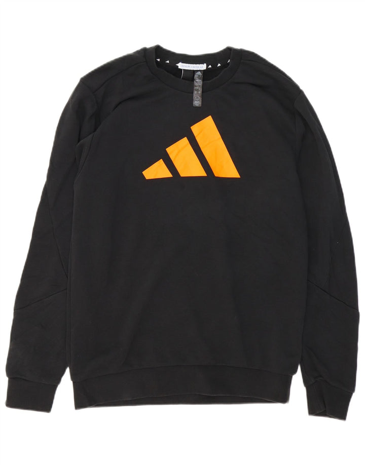Мужской свитер с рисунком Adidas, маленький черный хлопковый джемпер