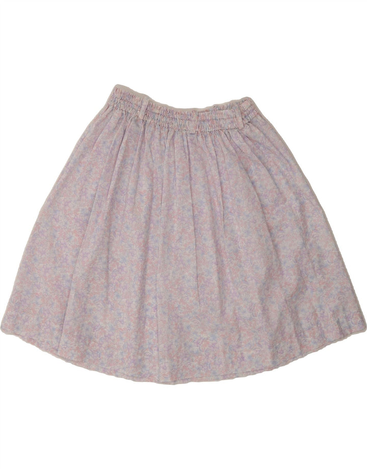 VINTAGE Womens A-Line Skirt W30 Medium  Purple Floral Vintage Vintage and Second-Hand Vintage from Messina Hembry 