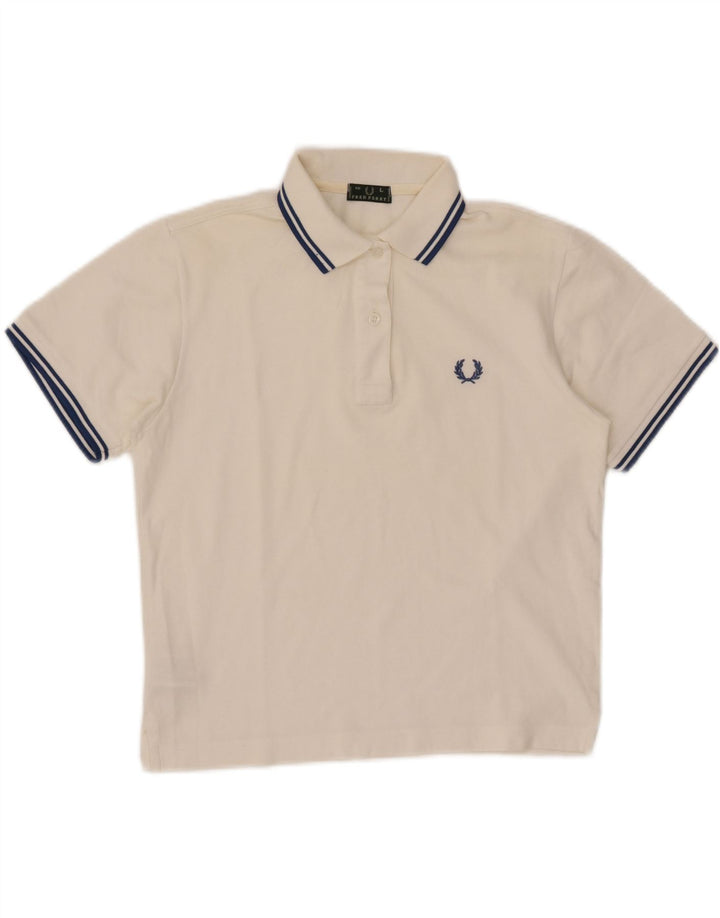 Рубашка-поло FRED PERRY для девочек 11-12 лет, большая белая, хлопковая