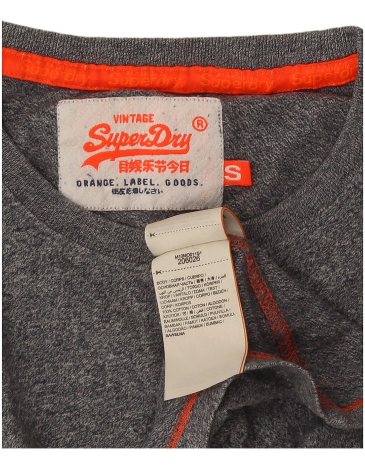 Мужская футболка Superdry, маленький серый хлопок с крапинками
