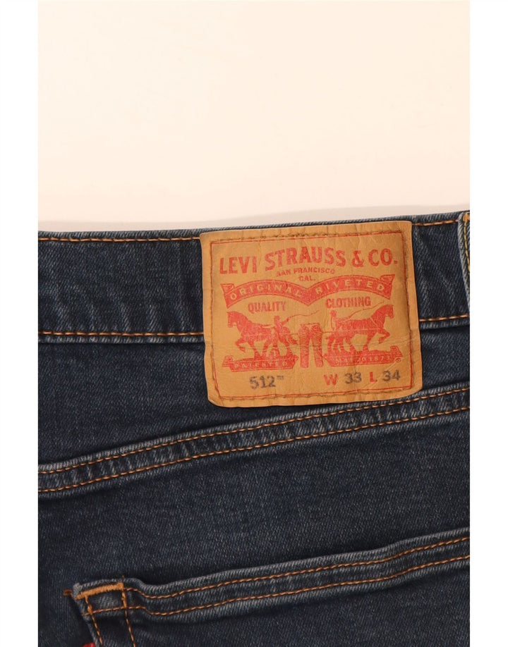 Мужские зауженные зауженные джинсы LEVI'S 512 W33 L32 Темно-синие, хлопок