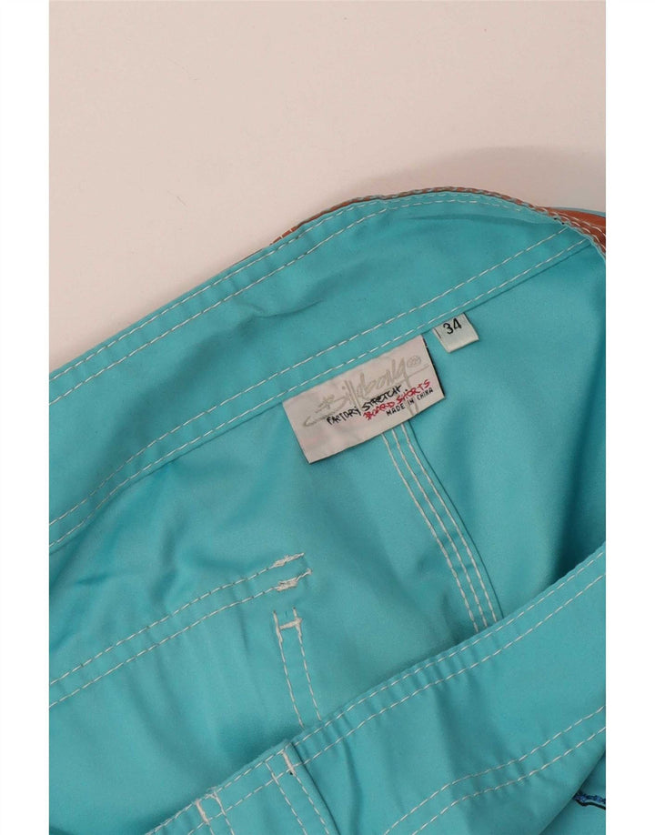Billabong Мужские шорты для плавания с рисунком, большие синие, полиэстер с цветочным принтом