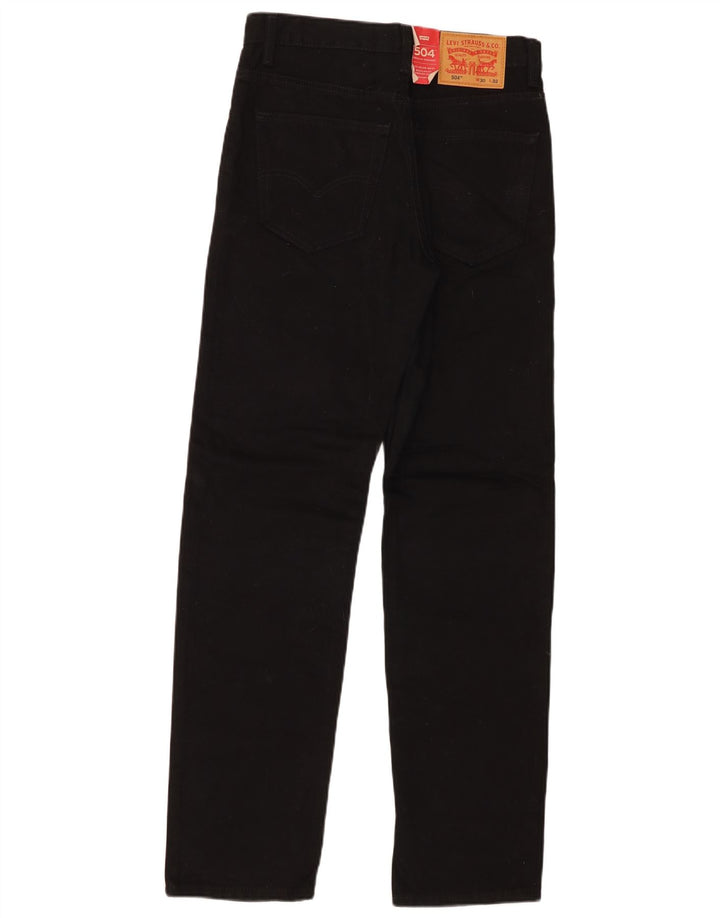 Мужские прямые джинсы Levi's 504 Regular W30 L32, черный хлопок