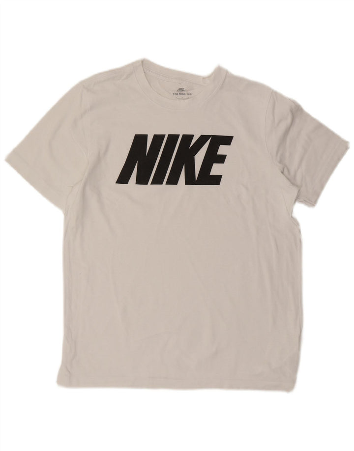NIKE Mens Graphic T-Shirt Top Large White Cotton