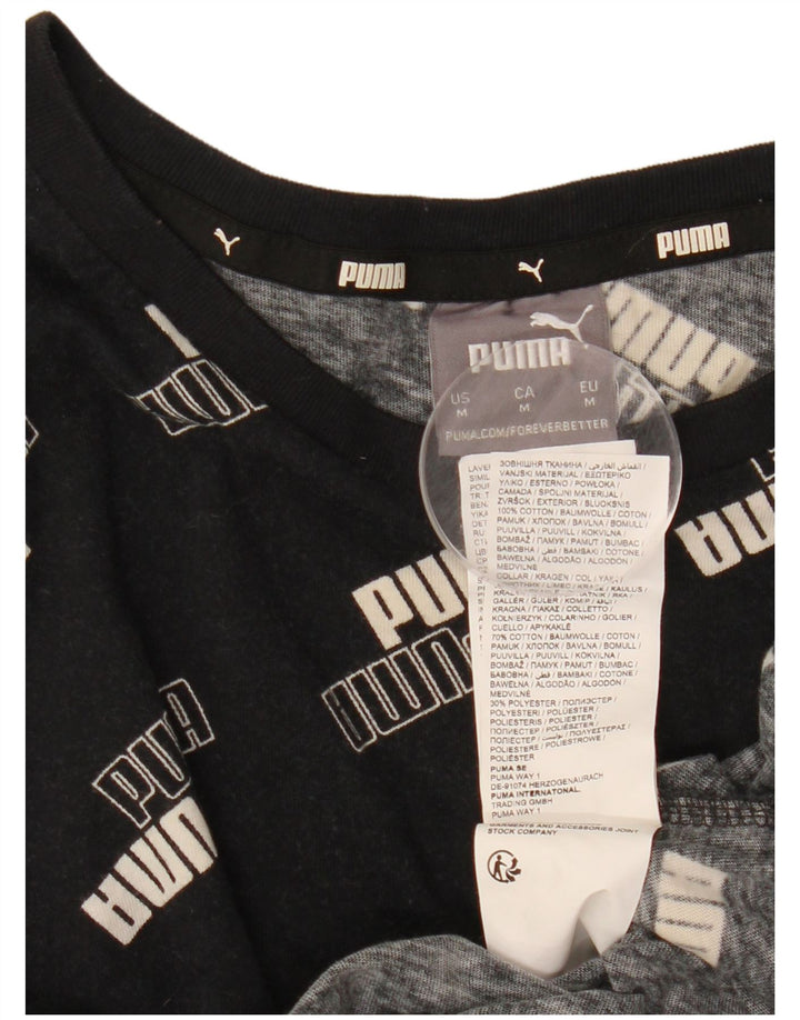 Мужская футболка с рисунком Puma, средний черный хлопок