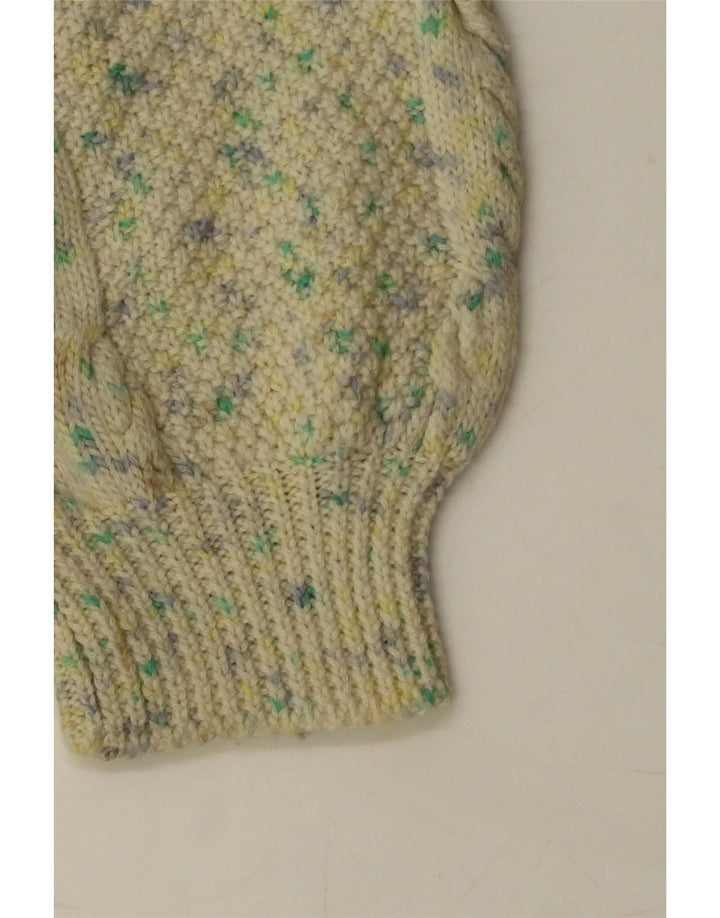 ВИНТАЖНЫЙ женский джемпер с v-образным вырезом, Великобритания, 18 XL, бежевый в крапинку