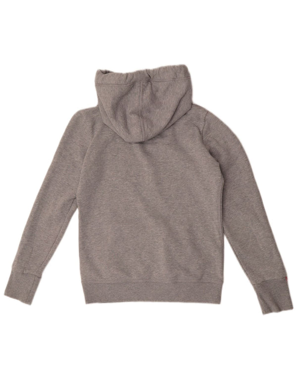 Женский джемпер с капюшоном Superdry UK 14, хлопковый средний серый в крапинку